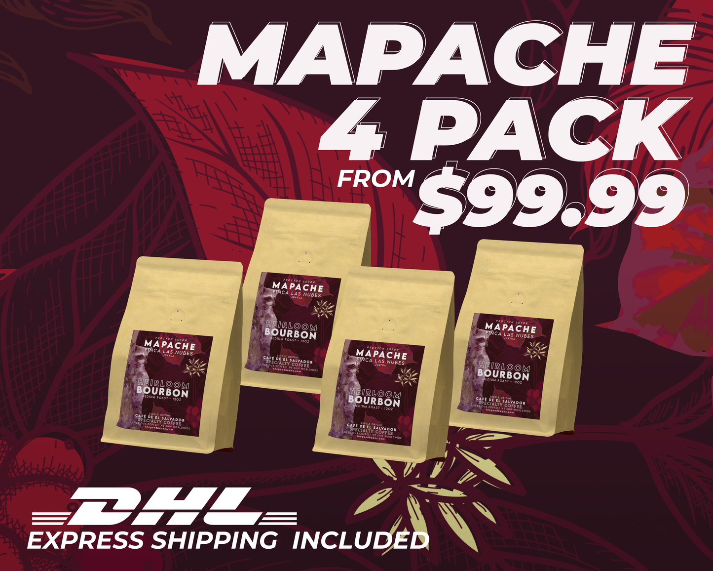 GoodBeans Mapache Natural 4 Pack - Medium+ Roast