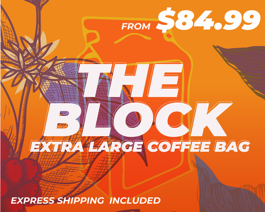 THE BLOCK - Extra Large Bag of Coffee  - Pick your own roast level!