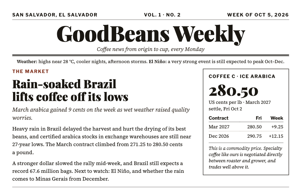 GoodBeans Weekly - October 5th 2026